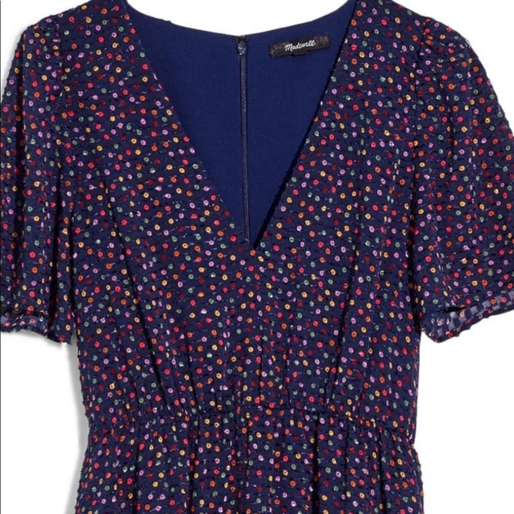 Madewell Polka Dot Midi Dress — Navy blue